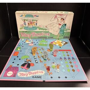 Walt Disney Mary Poppins Carousel Board Game Parker Complete 1964 Vintage
